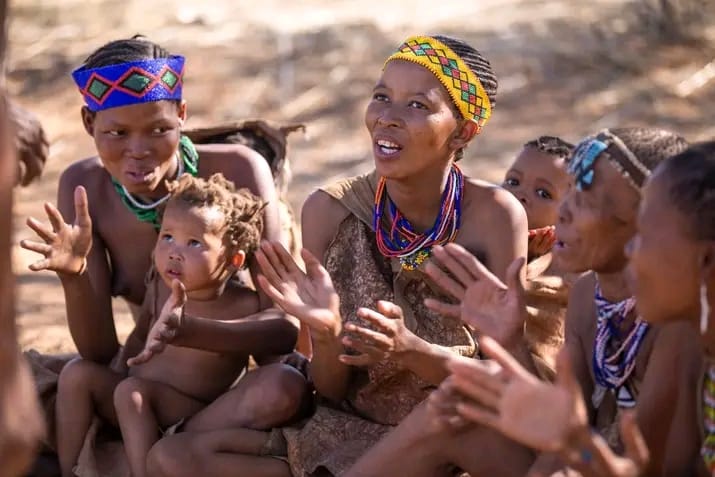 Namibian children in traditional dress